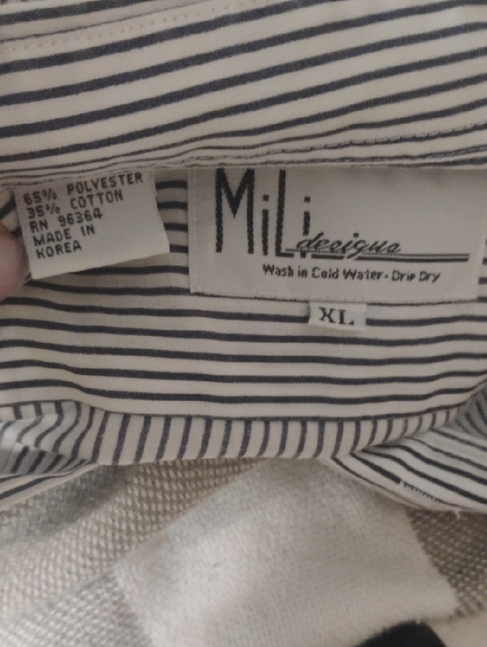 Mili Womens Black & White Striped Button-Down Shirt with Nautical Embroidery - Picture 5 of 5